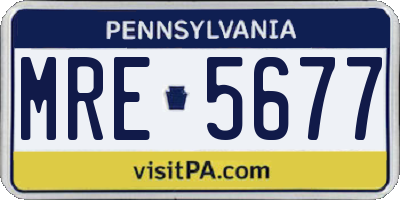 PA license plate MRE5677