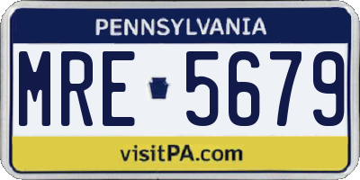 PA license plate MRE5679