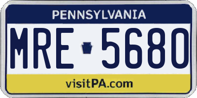 PA license plate MRE5680