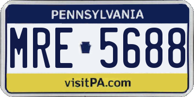 PA license plate MRE5688