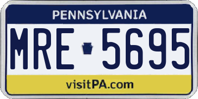 PA license plate MRE5695