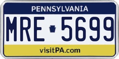 PA license plate MRE5699
