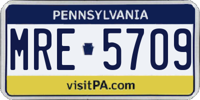 PA license plate MRE5709