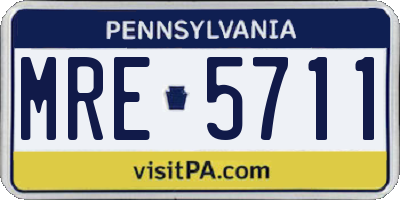 PA license plate MRE5711