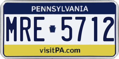 PA license plate MRE5712