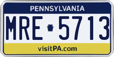 PA license plate MRE5713