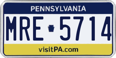 PA license plate MRE5714