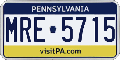 PA license plate MRE5715