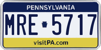 PA license plate MRE5717