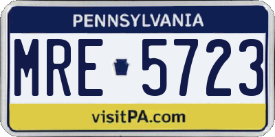 PA license plate MRE5723
