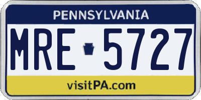 PA license plate MRE5727