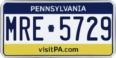 PA license plate MRE5729