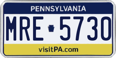 PA license plate MRE5730