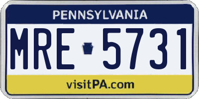 PA license plate MRE5731