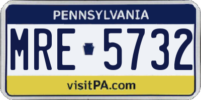 PA license plate MRE5732