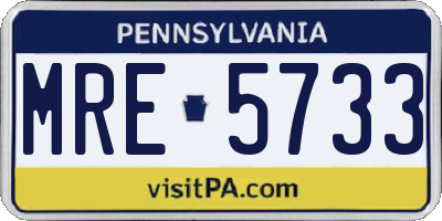 PA license plate MRE5733