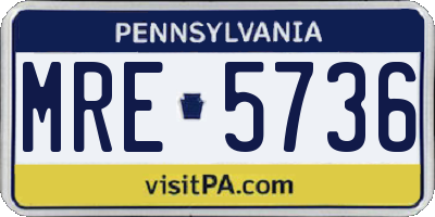 PA license plate MRE5736