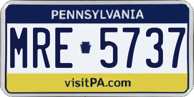 PA license plate MRE5737
