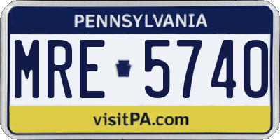 PA license plate MRE5740