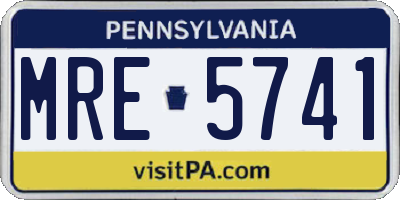 PA license plate MRE5741