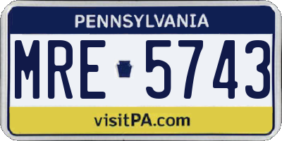 PA license plate MRE5743