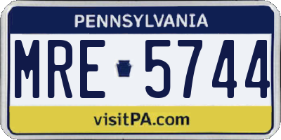 PA license plate MRE5744