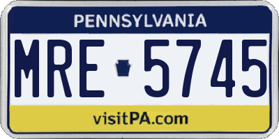 PA license plate MRE5745