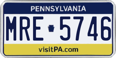 PA license plate MRE5746