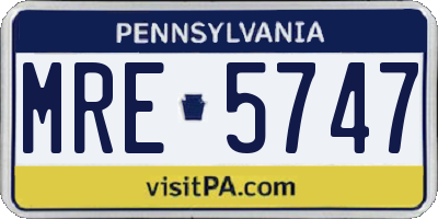 PA license plate MRE5747