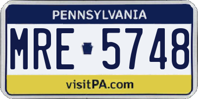 PA license plate MRE5748