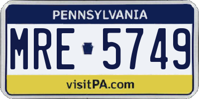PA license plate MRE5749
