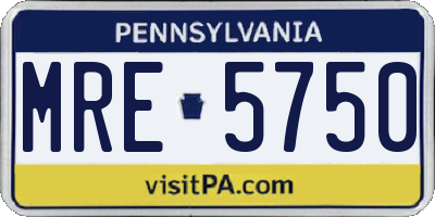 PA license plate MRE5750