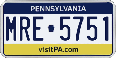 PA license plate MRE5751