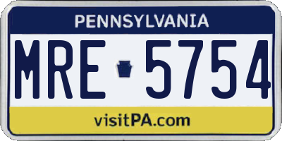 PA license plate MRE5754