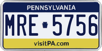 PA license plate MRE5756