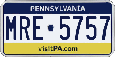PA license plate MRE5757