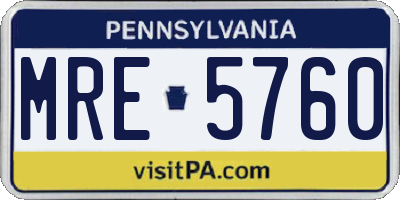 PA license plate MRE5760