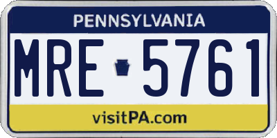 PA license plate MRE5761