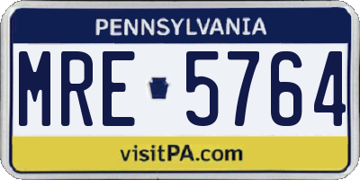 PA license plate MRE5764