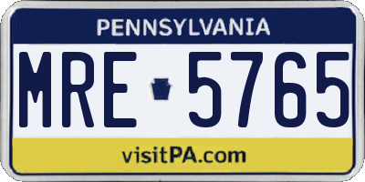 PA license plate MRE5765