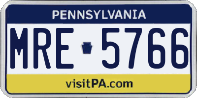 PA license plate MRE5766