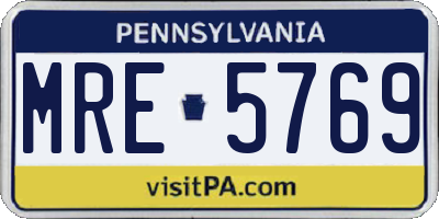 PA license plate MRE5769