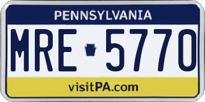 PA license plate MRE5770