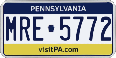 PA license plate MRE5772