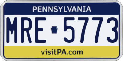 PA license plate MRE5773