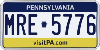 PA license plate MRE5776