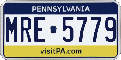 PA license plate MRE5779