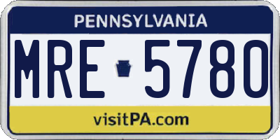 PA license plate MRE5780