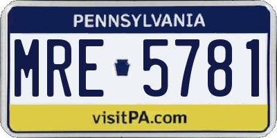 PA license plate MRE5781