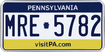 PA license plate MRE5782